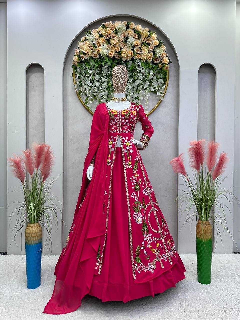 YNF FAUX GEORGETTE RIN162 218 WHOLESALE LEHENGAS MANUFACTURER 